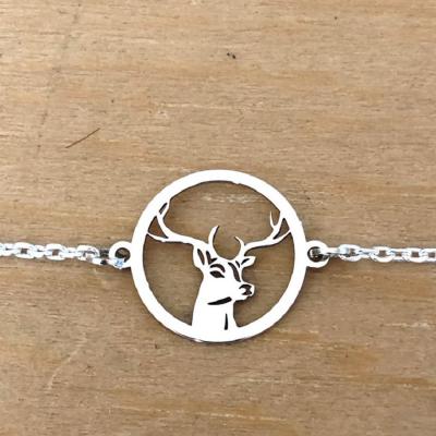 Bracelet sur chaîne Argent 925/1000 - 1Cerf