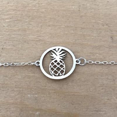 Bracelet sur chaîne Argent 925 - Ananas