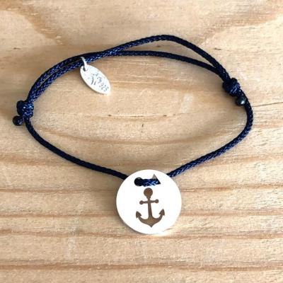 Token's - Bracelet Cordon - Ancre Marine