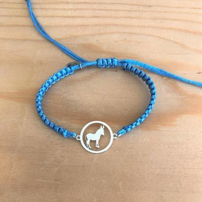 Bracelet jeton Ane Argent 925/1000 cordon marin