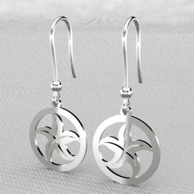 Boucle d'oreille jeton étoile de mer argent 925/1000