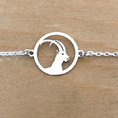 Bracelet sur chaîne Argent 925/1000 - Bouquetin