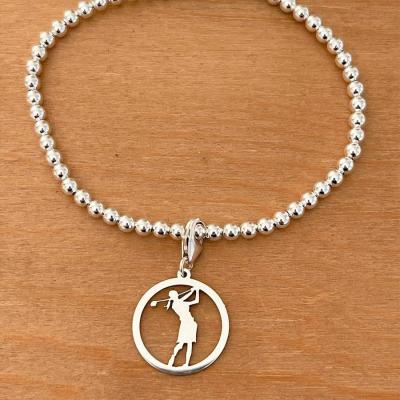 Bracelet Boule extensible Argent 925/1000 avec 1 charm - Thème du Golf