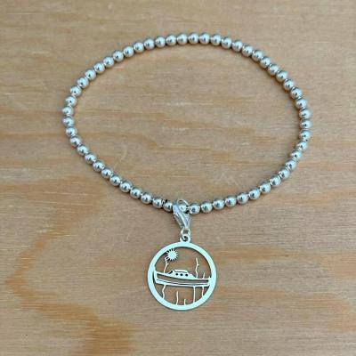Bracelet Boule extensible Argent 925/1000 avec 1 charm - Thème de la MER
