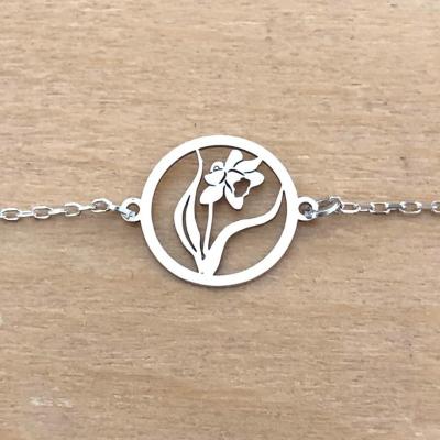 Bracelet sur chaîne Argent 925 - Jonquille