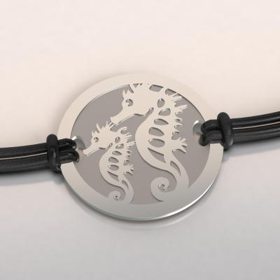 bracelet hippocampe et son petit argent et acier
