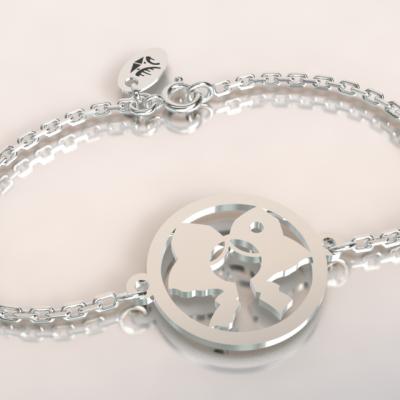 Bracelet chaine argent 925/1000  coiffe alsacienne poids 1.8gr
