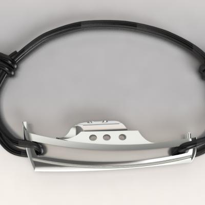 bracelet argent 925/1000  pinasse 1.9gr  sur cordon