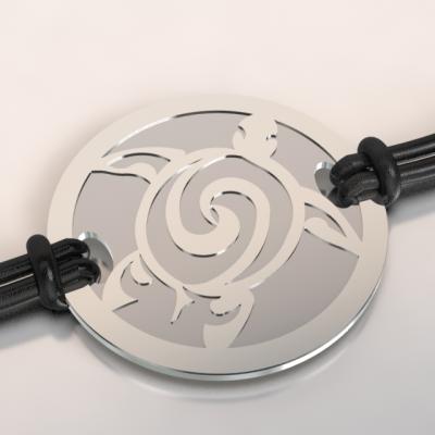 bracelet tortue argent et acier
