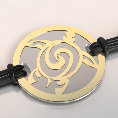 bracelet tortue or et acier