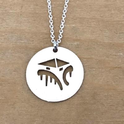 collier argent 925/1000 jeton cabane tchanquée