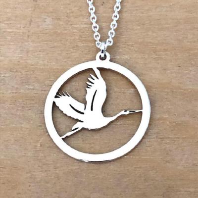 Collier en Argent 925 - Cigogne en vol