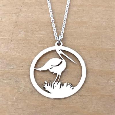 Collier en Argent 925 - Cigogne et Nid