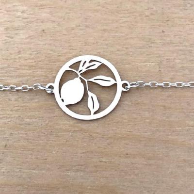 Bracelet sur chaîne Argent 925 - Citron feuille