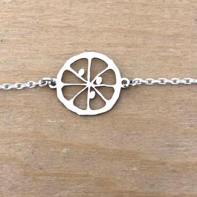 Bracelet sur chaîne Argent 925 - Citron tranche