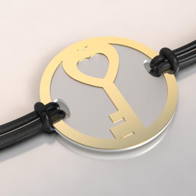 bracelet clef or et acier