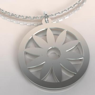 Collier en Argent 925 - Tournesol
