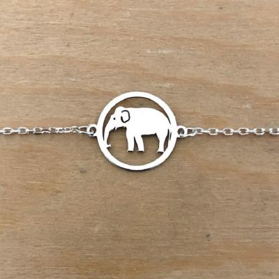 Bracelet sur chaîne Argent 925/1000 - Eléphant