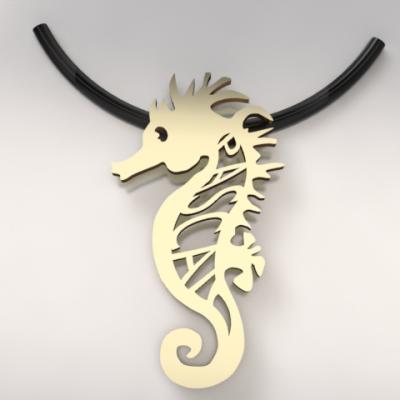 hippocampe or 750/1000 avec votre prénom découpé