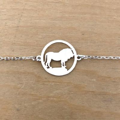 Bracelet sur chaîne Argent 925/1000 - Lion