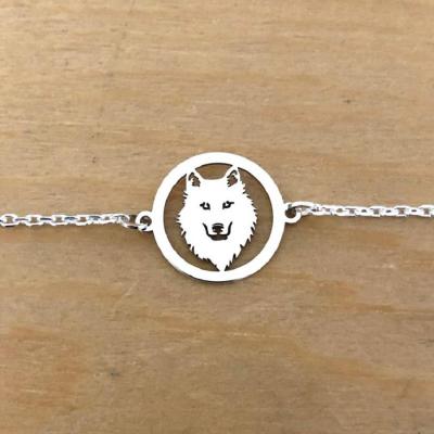 Bracelet sur chaîne Argent 925/1000 - Loup Découpé