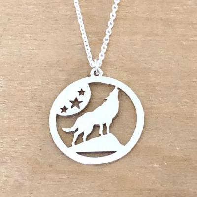 Collier en Argent 925 - Loup étoile