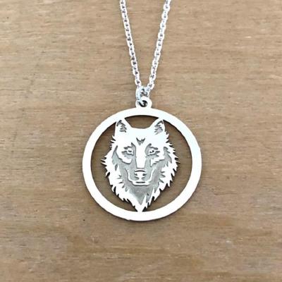 Collier en Argent 925 - Loup gravé