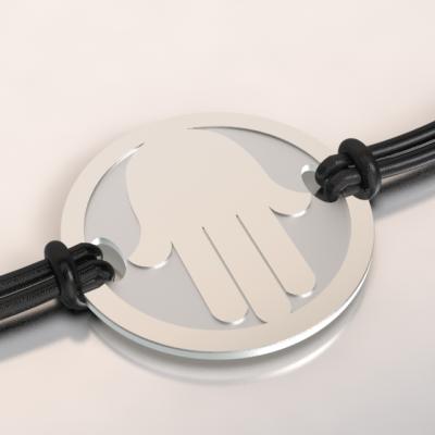 bracelet main argent et acier