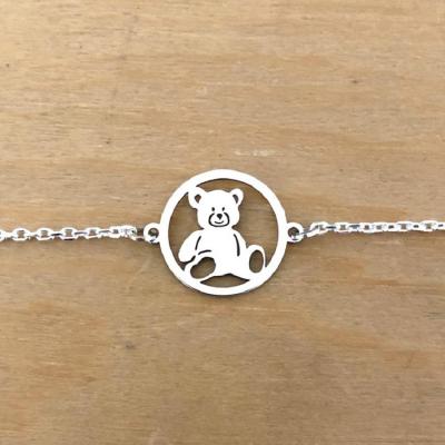 Bracelet sur chaîne Argent 925/1000 - Ourson