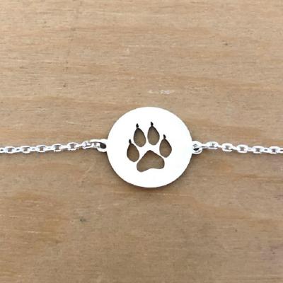 Bracelet sur chaîne Argent 925/1000 - Patte félin