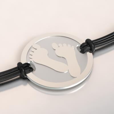 bracelet pieds aregnt et acier