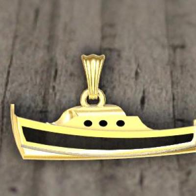 pendentif pinasse evidée or 750/1000  2.8gr