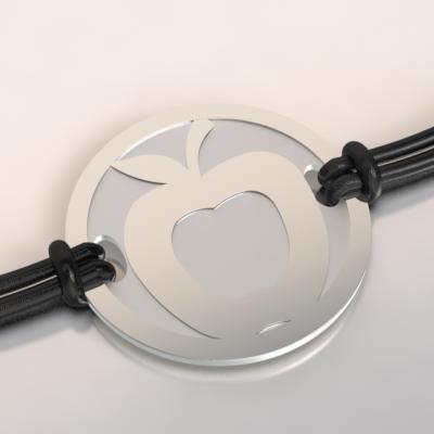 barcelet pomme argent et acier