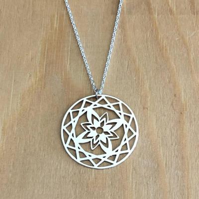 Collier en Argent 925 - Rosace Fleur