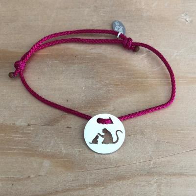 Token's - Bracelet cordon - Singe et bébé