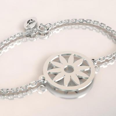 Bracelet sur chaîne Argent 925 - Tournesol
