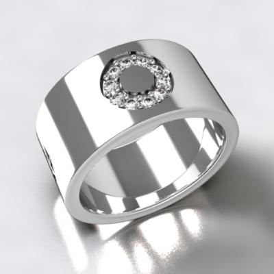 bague argent 925/1000  diamants 0.13 ct