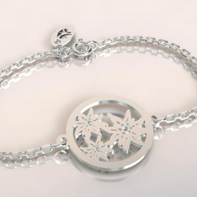 Bracelet sur chaîne Argent 925 - 3 Edelweiss