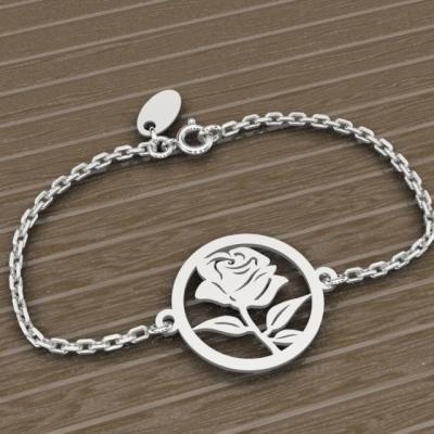 Bracelet sur chaîne Argent 925 - Rose