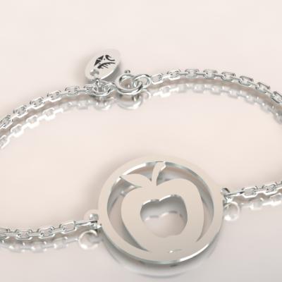 Bracelet sur chaîne Argent 925 - Pomme