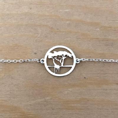 Bracelet sur chaîne Argent 925/1000 - Girafe