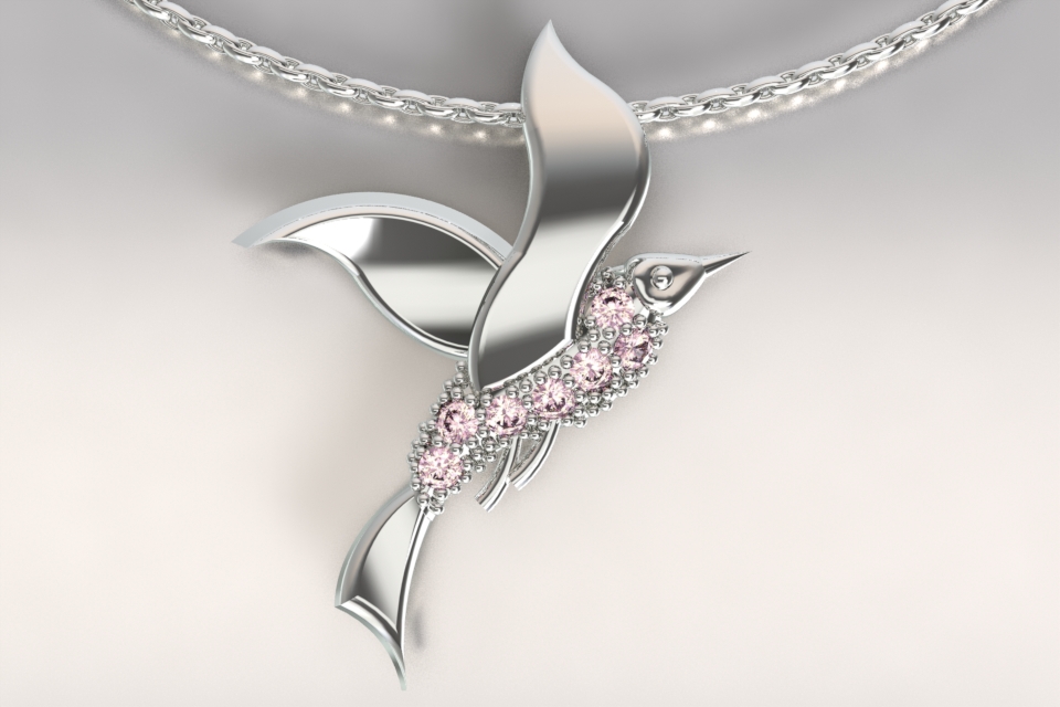 Mouette argent baby pink