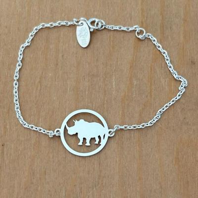 Bracelet sur chaîne Argent 925/1000 - Rhinocéros